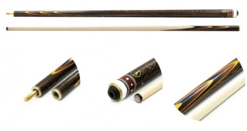 Кий / пирамида 2-pc (граб, черный граб, венге, падук, лимонник) 15 запилов, с удлинителем