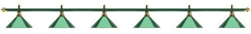 Лампа на шесть плафонов «Allgreen» (зелёная штанга, зелёный плафон D35см)